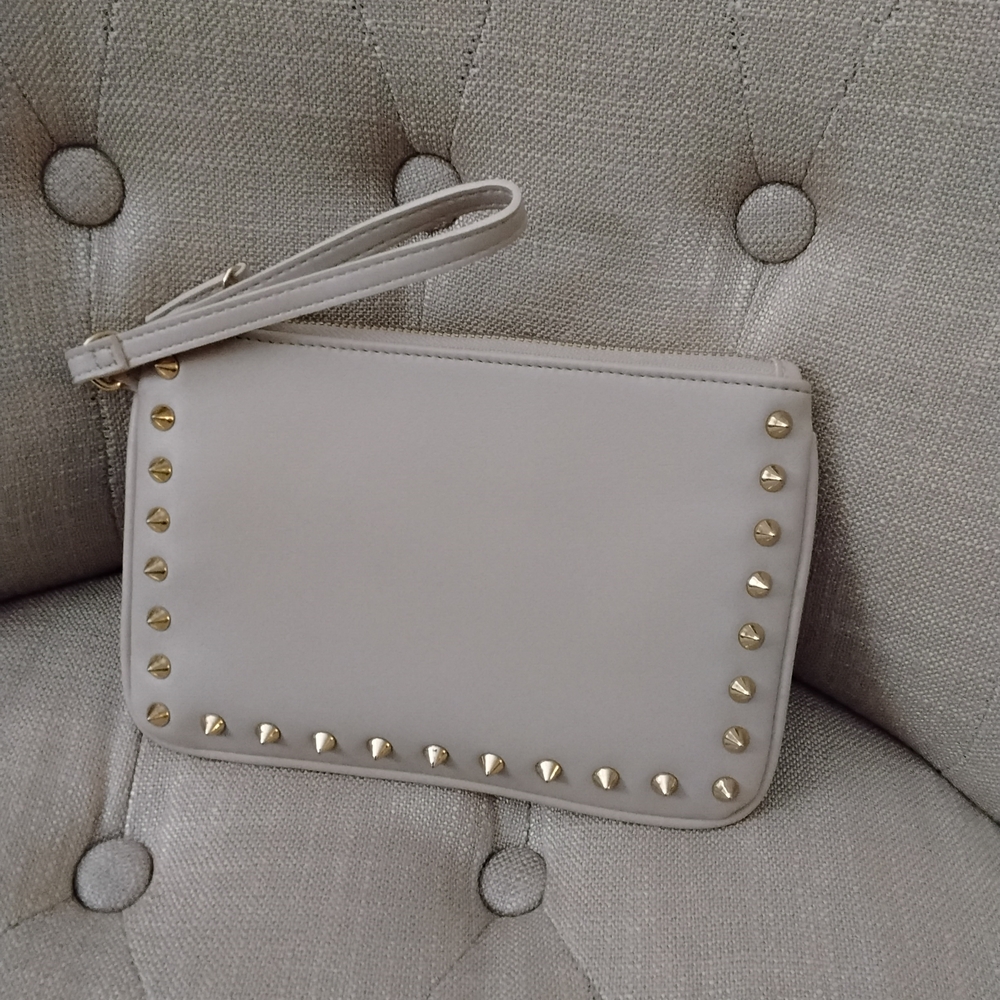 Express Cream Wallet with Gold Accents